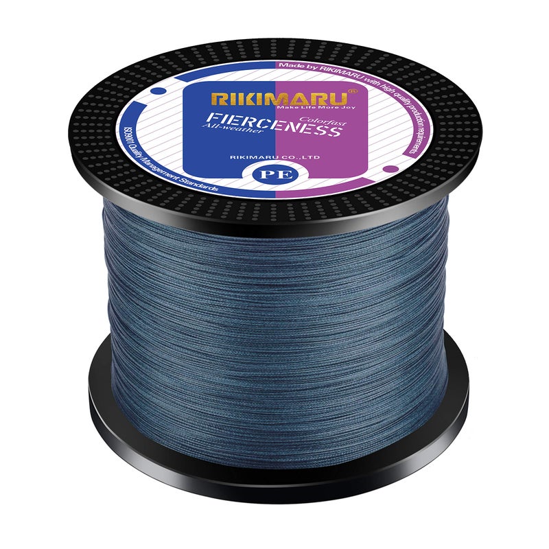 RIKIMARU Braided Fishing Line Abrasion Resistant Superline Zero Stretch&Low Memory Extra Thin Diameter Dark Gray 327Yds,20LB - Image 1